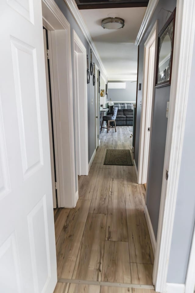69 Goulds Ridge Rd, Passadumkeag, ME 04475 - hallway with hardwood / wood-style floors and baseboards