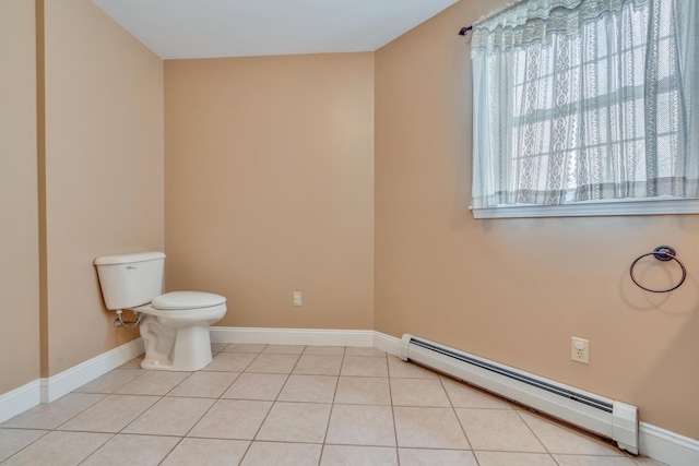 30 Apple Hill Vw, Alfred, ME 04002 - bathroom featuring a baseboard heating unit, tile patterned floors, toilet, and baseboards