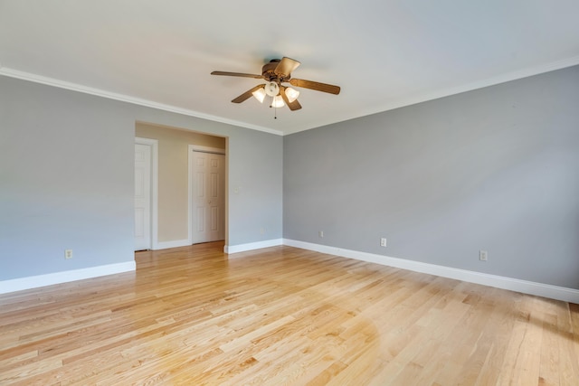 30 Apple Hill Vw, Alfred, ME 04002 - spare room with a ceiling fan, light wood-style floors, ornamental molding, and baseboards