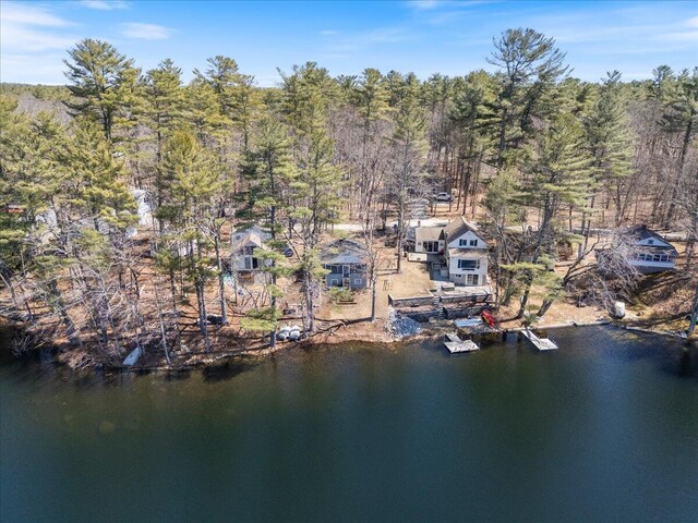 148 Anglers Rd, Windham, ME 04062 - birds eye view of property featuring a wooded view and a water view