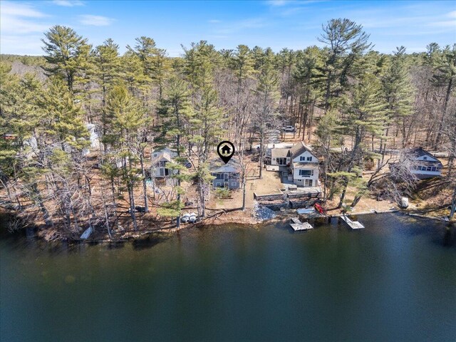 148 Anglers Rd, Windham, ME 04062 - birds eye view of property with a view of trees and a water view