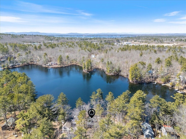 148 Anglers Rd, Windham, ME 04062 - drone / aerial view featuring a forest view and a water and mountain view