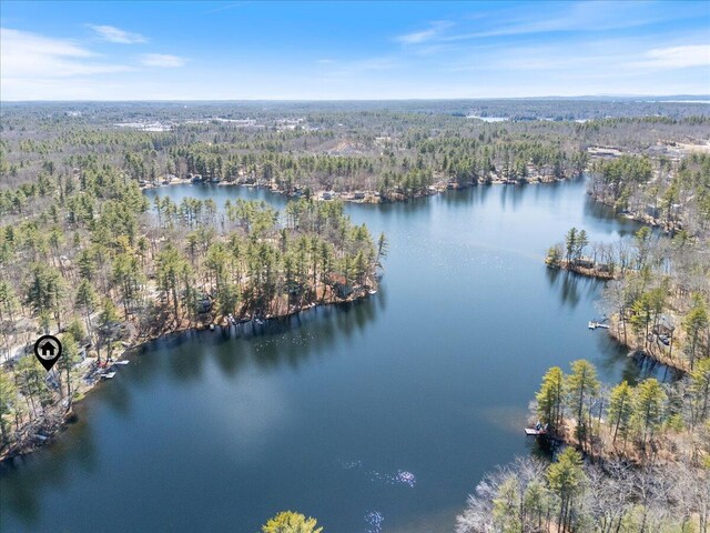 148 Anglers Rd, Windham, ME 04062 - drone / aerial view with a wooded view and a water view