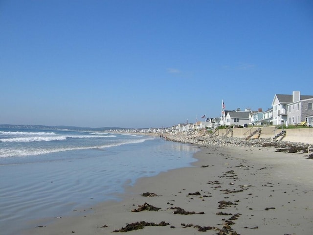 property view of water featuring a view of the beach