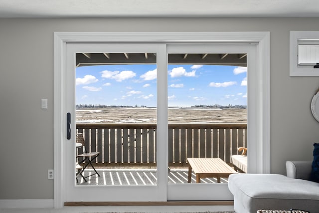 doorway to outside with plenty of natural light