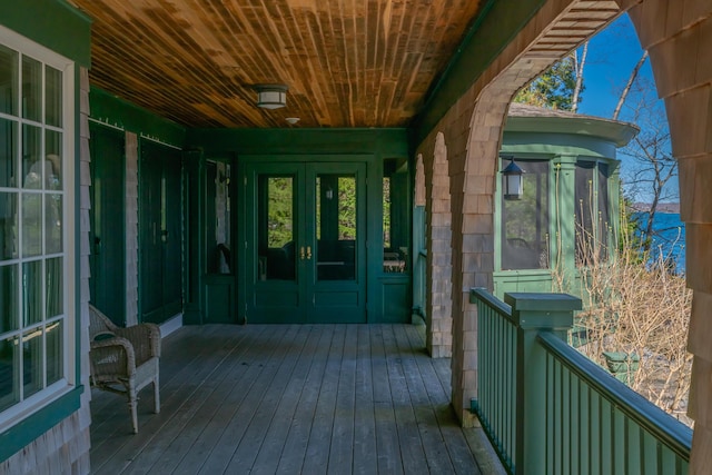 184 Spruce Point Rd, Yarmouth, ME 04096 - wooden deck with french doors
