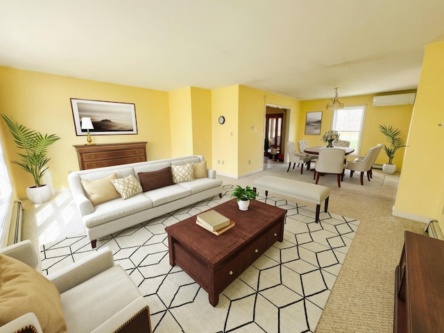 30 Longview Acres Acres, Paris, ME 04281 - living area with a wall mounted AC, light colored carpet, and baseboards