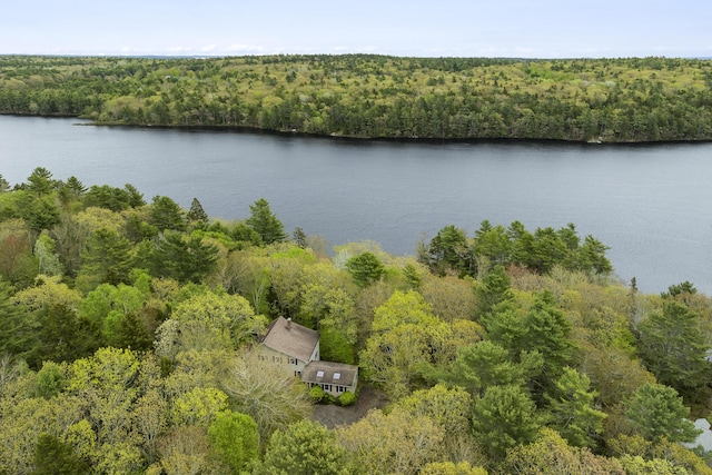 175 Quail Run Rd, Bristol, ME 04539 - aerial view of property and surrounding area featuring a heavily wooded area and a large body of water