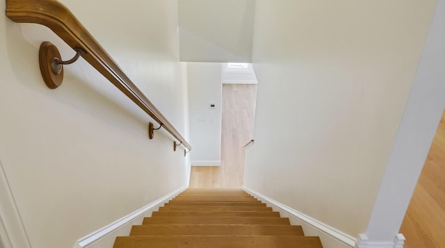 LOT16 Beech St Unit 16, Hallowell, ME 04347 - stairway featuring baseboards and wood finished floors