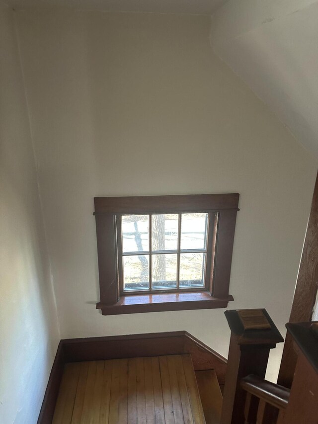 interior space with vaulted ceiling