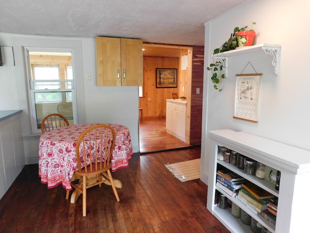 346 Bear River Rd, Newry, ME 04261 - dining area featuring dark wood-type flooring and a textured ceiling