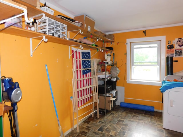 346 Bear River Rd, Newry, ME 04261 - washroom featuring washer / dryer and stone finish flooring