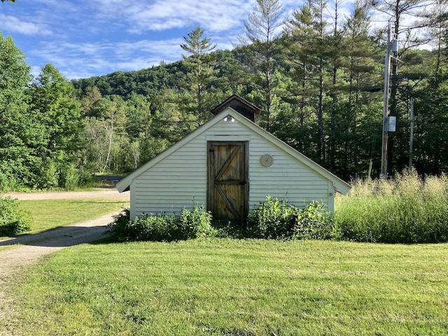 346 Bear River Rd, Newry, ME 04261 - view of shed featuring a forest view