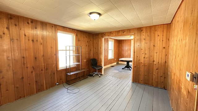 11 Maple St, Milo, ME 04463 - empty room with plenty of natural light, wood-type flooring, and wooden walls