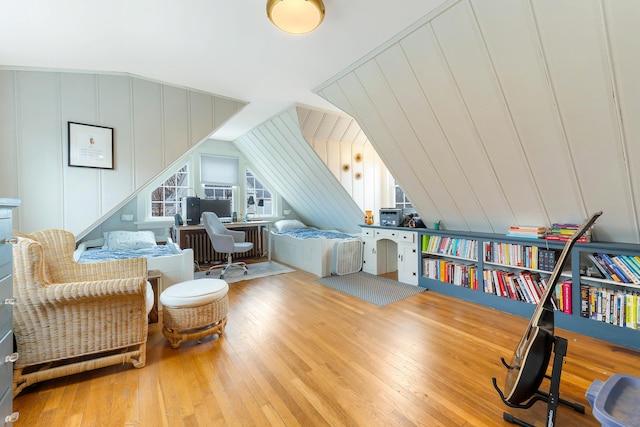 1 Silver Ter, Waterville, ME 04901 - bedroom with vaulted ceiling and hardwood / wood-style floors