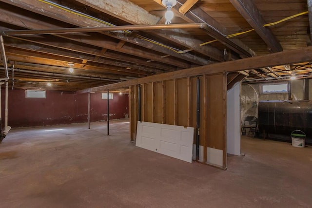 basement with heating fuel