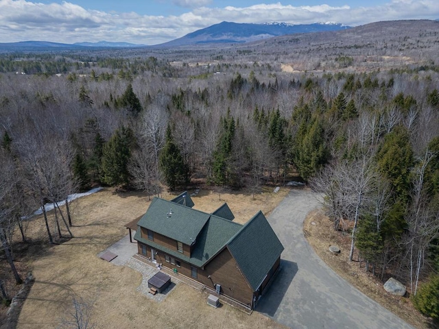 8 Sunset Ln, Kingfield, ME 04947 - bird's eye view with a view of trees and a mountain view