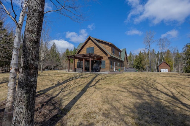 8 Sunset Ln, Kingfield, ME 04947 - view of front of property with a pergola and a front yard