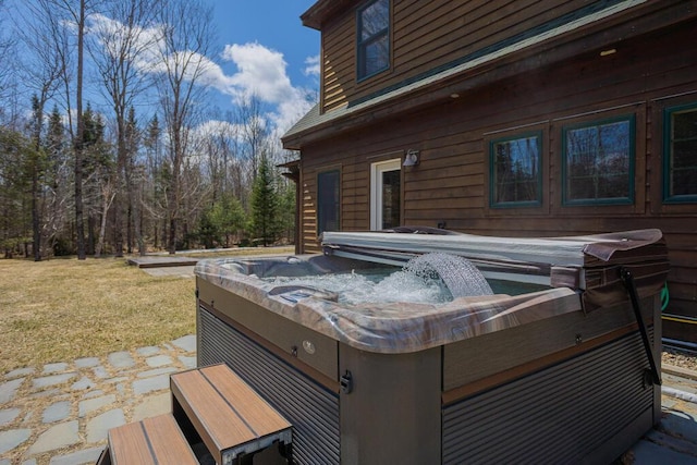8 Sunset Ln, Kingfield, ME 04947 - view of patio / terrace with a hot tub