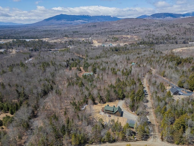 8 Sunset Ln, Kingfield, ME 04947 - drone / aerial view featuring a forest view and a mountain view