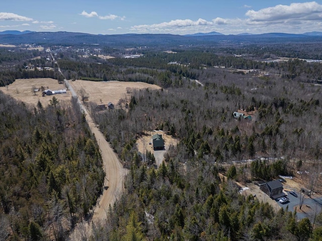 8 Sunset Ln, Kingfield, ME 04947 - aerial view with a forest view and a mountain view