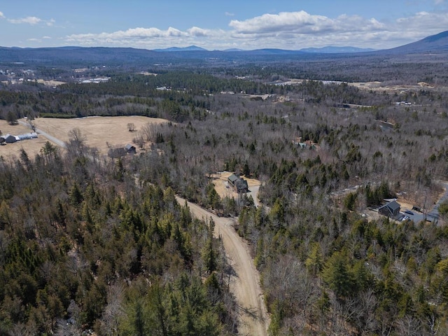 8 Sunset Ln, Kingfield, ME 04947 - bird's eye view featuring a mountain view and a view of trees
