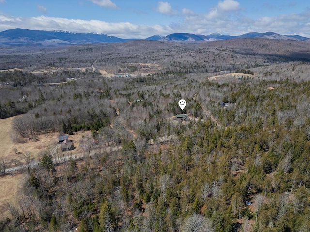 8 Sunset Ln, Kingfield, ME 04947 - aerial view with a view of trees and a mountain view
