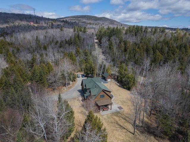 8 Sunset Ln, Kingfield, ME 04947 - aerial view with a view of trees and a mountain view