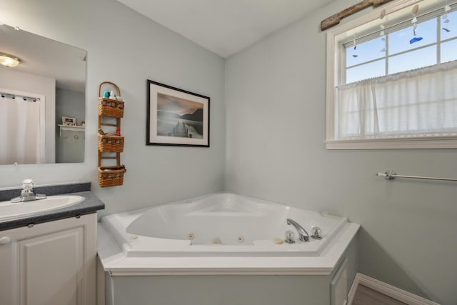 390 Castine Rd, Castine, ME 04421 - full bath featuring a tub with jets and vanity