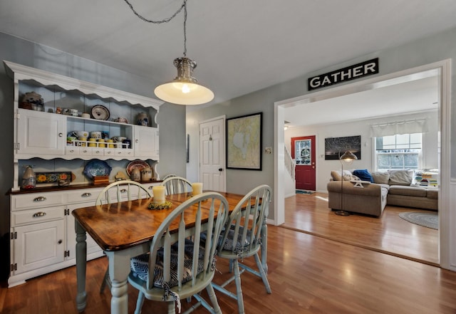 390 Castine Rd, Castine, ME 04421 - dining room with dark wood-type flooring and baseboards