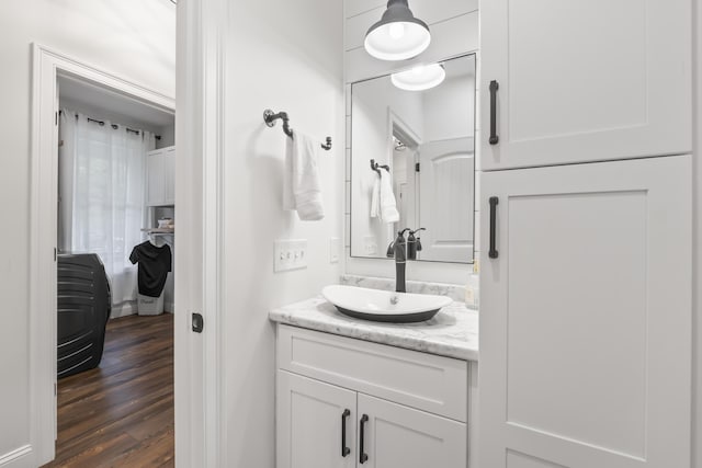 17 Wadlin Rd, Biddeford, ME 04005 - bathroom featuring vanity and wood finished floors