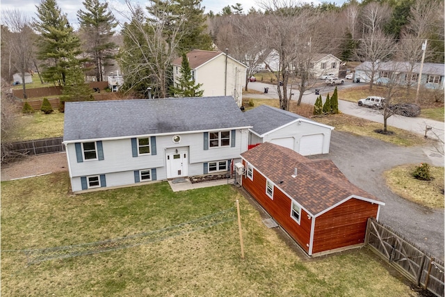 drone / aerial view with a residential view