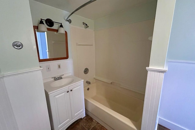 6 Naskeag Rd, Brooklin, ME 04616 - full bathroom featuring  shower combination, tile patterned floors, and vanity