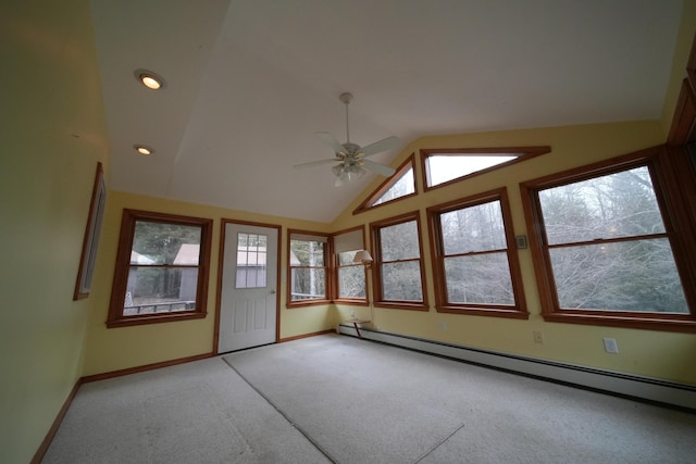 interior space with a baseboard heating unit