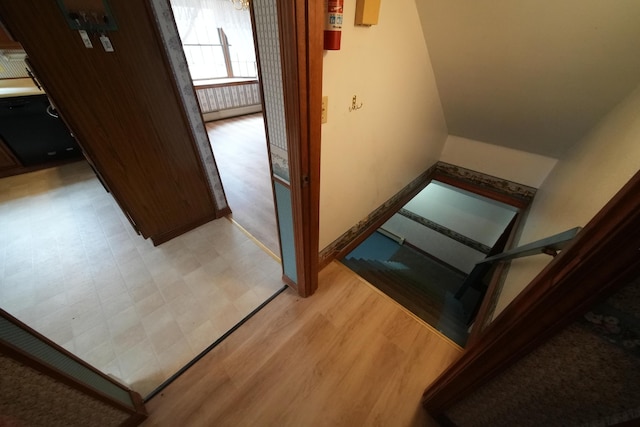 stairs with baseboards