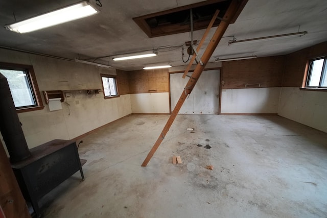 basement featuring plenty of natural light