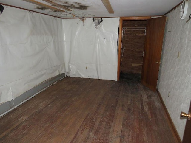 basement featuring wood finished floors