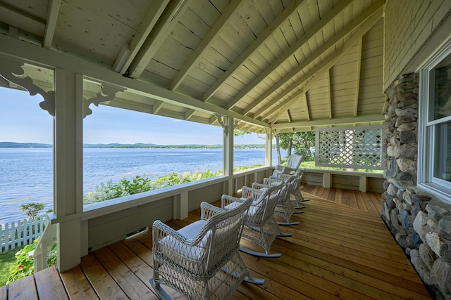 22 Porter Rd, Belfast, ME 04915 - deck featuring a water view