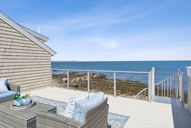 1 Moore Ln, Biddeford, ME 04005 - wooden terrace featuring a water view