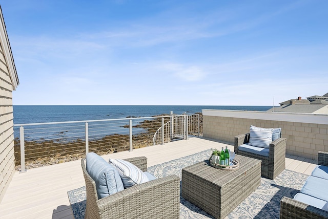 1 Moore Ln, Biddeford, ME 04005 - view of patio / terrace with an outdoor hangout area and a deck with water view
