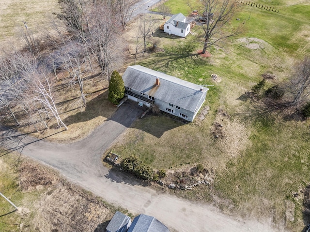 drone / aerial view with a rural view