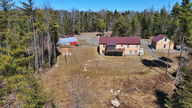 476 N Rd, Medford, ME 04463 - birds eye view of property with a forest view