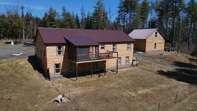 476 N Rd, Medford, ME 04463 - back of property featuring a wooded view and metal roof