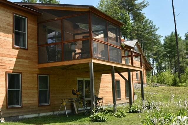 476 N Rd, Medford, ME 04463 - back of property featuring a sunroom and crawl space