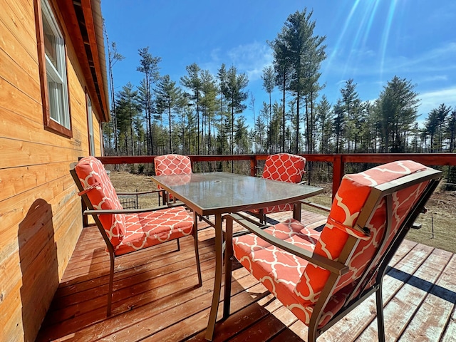 476 N Rd, Medford, ME 04463 - wooden terrace featuring outdoor dining area