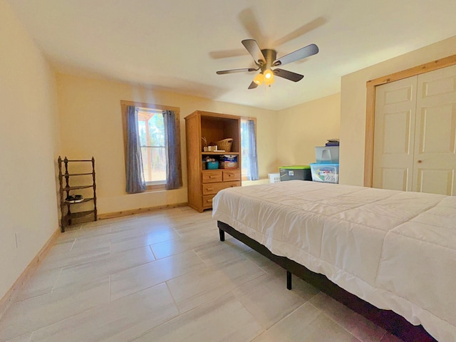 476 N Rd, Medford, ME 04463 - bedroom featuring a ceiling fan and baseboards