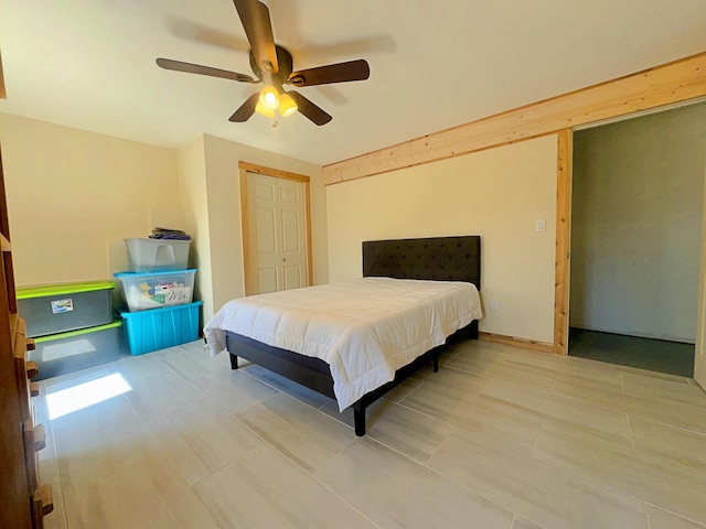 476 N Rd, Medford, ME 04463 - bedroom featuring a closet and a ceiling fan