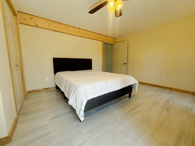 476 N Rd, Medford, ME 04463 - bedroom with baseboards and ceiling fan