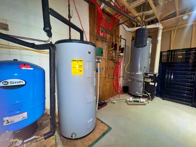 476 N Rd, Medford, ME 04463 - utility room featuring gas water heater and electric water heater