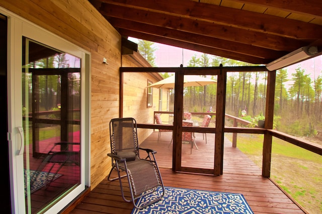 476 N Rd, Medford, ME 04463 - sunroom featuring plenty of natural light and beamed ceiling